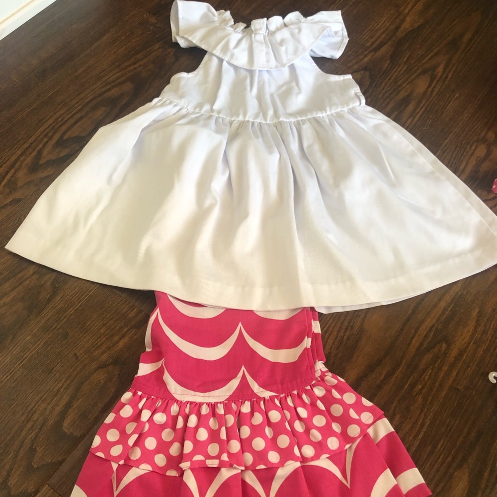 Kelly’s Kids white top with matching pink pants